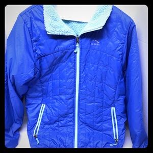 LL BEAN WOMEN’s YOUTH REVERSIBLE PUFFER/FLEECE